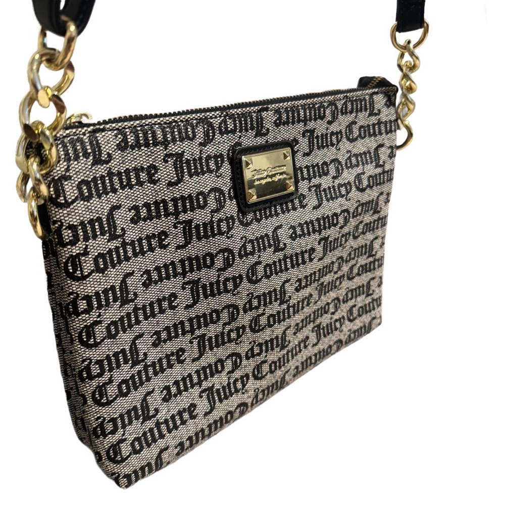 Juicy Couture Monogram Black and Gray Crossbody Bag Excellent Condition - Picture 6 of 8